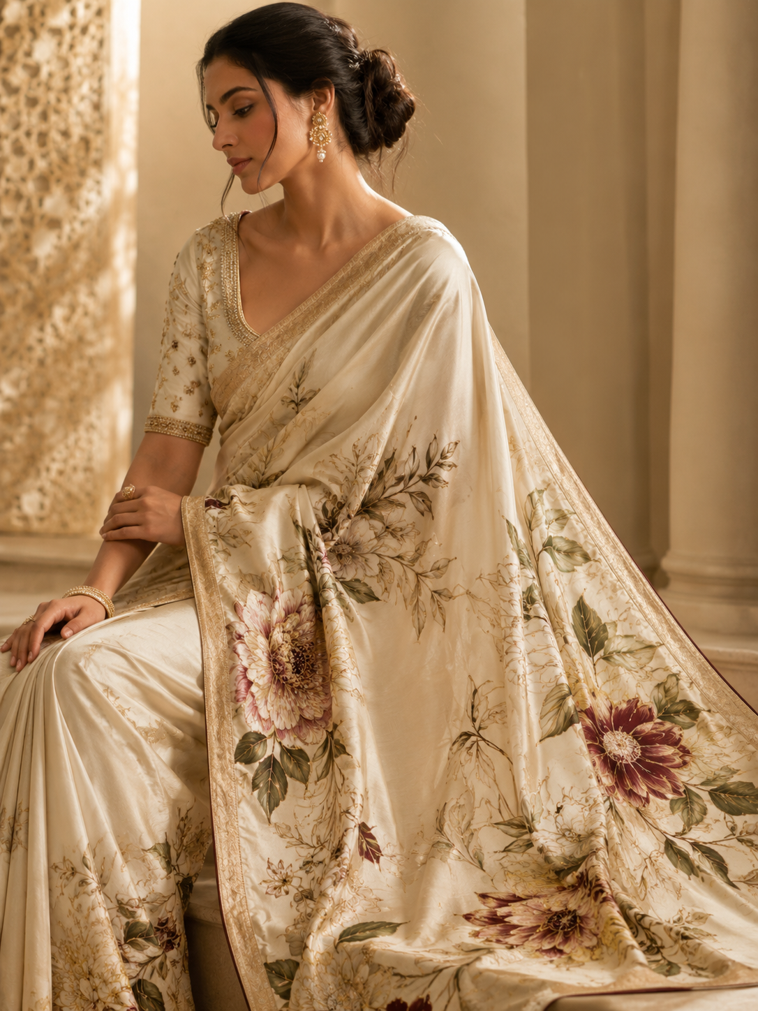Hand Painted Sarees by Zoza Fashion